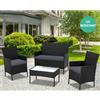 Effezetaitalia Salotti da esterno Salotto da giardino WRS008 in rattan nero