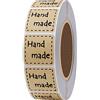 HYBSK Hylabelest - Etichette quadrate realizzate a mano, in carta kraft naturale, 2,5 cm, realizzate a mano