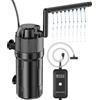 Forever Speed 5-in-1 Filtro Interno per Acquario con UV 3 Watt, Pompa Filtro per Acquario con Flusso Regolabile 400L/h per acquari da 40-120L