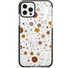 Case Warehouse Halloween Ghosts And Flowers Black Impact Impact Phone Case for iPhone 11 PRO Max | Protective Dual Layer Bumper TPU Silikon Cover Pattern Printed | Spooky Orange Pattern Cute Cartoon