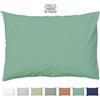 Baptiste Blanc Federa per cuscino, colore: Verde di Grigio tinta unita, 50 x 75 cm, 100% cotone, prodotta in Francia