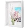 PTJJXA Cornice 3D Profonda, 22,7 x 31,4 cm 3D Ombra Profonda Box Cornice per Foto, Legno Cornice per Oggetti con Foglio Acrilico Trasparente, Cornice Contenitore Riempibile per Souvenir Fiore (Bianco 3CM)