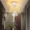 EIDEARAY Plafoniera LED bianca con sensore di movimento interno, 18 W, luce bianca calda, 3000 K, lampada da soffitto 24 x 16 x 12,5 cm, lampada sensore, adatta per porte, garage, cantine, tettoie e