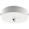 ElekTek Rosone da soffitto piatto con diametro 100 mm con staffa cinturino e serracavo. Finiture metalliche e verniciate a polvere Bianco Brillante