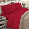 BANZAII TEXTILE INNOVATOR ONLINE Banzaii Completo Lenzuola Invernale Felpate in Flanella Anti-Pilling 100% Cotone, adatto anche ai materassi più alti, 4 pezzi, Matrimoniale Rosso