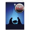 Afie Biglietto Buon Natale Presepe Religiosa Cristiana Collage in Rilievo del Testo Brillante con Busta 12x17,5cm Silhouette Ombra Gesù Mangiatoia Maria Giuseppe Stella Illustrazione Auguri Festa 25