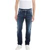 Replay Jeans da Uomo Anbass Slim-Fit Invecchiato con Power Stretch, Blu (Blu Scuro 007), 27W / 32L