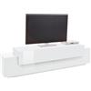 Web Furniture Mobile Porta TV 200 Cm Con 3 Ante A Ribalta Bianco Lucido Laccato Corona