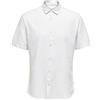 Only & Sons Camicia Slim Fit Uomo Maniche Corte Colletto Moderno Top Estivo, Colore:Bianco-3, Taglia:L