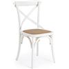 Set di 2 sedie CROSS in legno di olmo bianco e rattan naturale