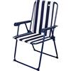 AKTIVE 62614 62614-Sedia Pieghevole Fissa Strisce marinarie Garden 53 x 47 x 85 cm, Steel Tube + Terylene, Blu/Bianco, 53x48x85cm