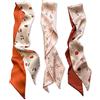 LumiSyne 3 Pezzi Sciarpa Di Seta Stretta Donna Ragazze Lungo Sottile Fazzoletto Da Collo Retro Fresco Stampa Floreale Motivo a Pois Scacchiera Nastro Sciarpa In Raso Copricapo Fascia Per Capelli