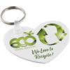 Portachiavi a forma di cuore in plastica riciclata personalizzata Tait personalizzate o neutre
