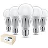 DYA SET 5 LAMPADINE - GOCCIA LED A60 - ATTACCO E27-20W EQUIVALENTI A 160W - 2200 LUMEN - LUCE CALDA 3000K