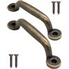 Fuxxer® 2 maniglie antiche per cassetti, design in bronzo anticato, per ante di mobili e cassettiere, per credenza da cucina, cassapanche, 89 x 22 mm