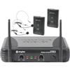 Skytec o Vonyx COPPIA MICROFONI WIRELESS (senza filo) BI-CANALE VHF DOPPIO ARCHETTO TEATRO LIVE