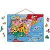 Janod Cartina della Spagna Magnetica, Puzzle Bambino in Legno, Magnetici, Gioco Educativo Geografico, Versione Spagnola, dai 7 Anni in su, J05478, Multicolore, 60 Pezzi