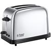 Russell Hobbs Tostapane - 2 Fette - Acciaio Inox Lucidato; Fessure per toast extra large; 6 livelli di doratura; Funzione di scongelamento, tecnologia di toast rapido, 1670 W, Victory 23311-56