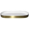 LaLe Living Vassoio decorativo - Glam - in ferro bianco/oro, 30 x 15 cm, adatto come vassoio da portata o per la decorazione di vasi o candele (bianco/oro)