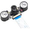 APKLVSR Fotocamera RPi con Visione Notturna, Modulo Infrarossi 1080p HD Webcam 5MP OV5647 Regolabile con 2 LED IR per Raspberry Pi