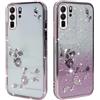 BAOJAY Compatibile per Huawei P30 Pro Silicone Case [Glitter Bling Cover Glitter Clear View,Custodia Trasparente Antiurto regali per ragazze e signoreo-rosa