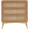 BAÏTA Cassettiera SIXTINE Terracotta e canna rattan 3 cassetti