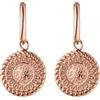 Purelei Orecchini Waina, Orecchini con pendente da donna in acciaio inossidabile, Cerchi piccoli con moneta, Diametro 1,4 cm, Regalo per donna (Oro rosa)