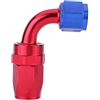 Tbest Raccordo per Tubo Carburante Olio, Raccordo per Tubo Flessibile per Tubo Carburante AN10 Adattatore per Radiatore Olio Colore Blu e Rosso Anodizzato(90°)