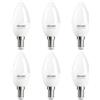DiCUNO Lampadine LED E14 Candela C37 5W, Equivalente 50W, 550lm, Bianco Freddo 5000K, CRI 90, Fascio 220°, Non Dimmerabile, Attacco E14 vite piccola per lampadarii e applique, Confezione da 6