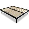 EVERGREENWEB MATERASSI & BEDS EVERGREENWEB - Rete Matrimoniale 170x200 a Doghe in Legno per TAGLIE FORTI XXL Rinforzata con Doppia Struttura in Ferro + Regolatori Zona Lombare 5 Gambe Smontabili Base da Incasso x Letti e Materassi