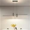 Lanekd Lampada da Soffitto Led Sospensione Dimmerabile, Moderna Lampadario per Soggiorno Sala da Pranzo Cucina Ufficio Camera da Letto (L120cm, Nero)