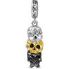 GNOCE See No Hear No Speak No Wise Skull Ciondolo Ciondolo Charm Argento 925 Tre Toni Gioielli Regalo Per Donne Ragazze Figlia Fit Braccialetti a Catena Serpente/Collana