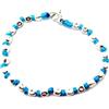 Spadarella Gioielli VLNET ® | Bracciale Spadarella con Pepite in Argento 925 diametro 5 mm | Cotone Nautico Azzurro | Unisex Lunghezza 19 cm | Fatto a Mano in Italia
