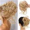 RPAEOY 2 Pezzi Chignon Finto per Capelli Elastici Chignon Finto Sintetica Ondulato Coda di Cavallo Pezzo di Capelli Spessi Updo per Donne Ragazze(Dorato)