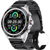 LIGE Smartwatch Uomo Orologio Fitness Impermeabile 5ATM con Cardiofrequenzimetro, SpO2, Notifiche Messaggi, Contapassi, Cronometro Orologio Sportivo per Android iOS, (ASD-BW0326D)