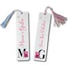 GioCandles&gARTya Segnalibro personalizzato con iniziale e orsetto nome in cartoncino martellato frase personalizzata idea regalo san valentino fidanzato marito moglie compagno amante