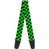 buckle-down tracolla per chitarra, Checker Black/Neon Green