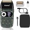 KEMEI Rasoio elettrico a lamina per uomo con rifinitura della calvizie Rasoi elettrici senza filo con display a LED，Regali per la Festa Del Papà