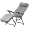 Tomaino - Sedia Sdraio Imbottita Per Interno ed Esterno - Poltrona Reclinabile Per un Perfetto Relax - Comoda e Pieghevole Ideale in Casa, Giardino, Terrazzo (Automatica, Grigio)