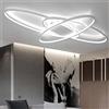 Lanekd Lampada da soggiorno Plafoniere a Led Dimmerabile Ovale a 3 anelli Design Camera da letto Corridoio Deco Lampadario da soffitto moderno con paralume in acrilico per sala da pranzo Luce bagno (bianca)