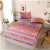 Highdi Lenzuola con Angoli Matrimoniale in Microfibra - profondità 27cm, Stile Moderno Elasticizzati Lenzuolo con Angoli Singolo per Bambini e Adulti (180x200cm+27cm,Bohemien)