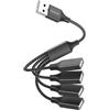 MOGOOD USB Splitter, Cavo USB 4 in 1,Hub USB Adattatore da USB a USB,Splitter USB Multi Presa,Convertitore Cavo USB a 4 USB Femmina Multi Porte USB Cavo di Prolunga di Alimentazione USB per PC/Auto/TV