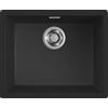 Elleci PRONTA CONSEGNA - SPEDIZIONE IMMEDIATA Elleci LKZ10586 Lavello Cucina 1 vasca Monovasca Sopratop Sottotop 556 x 456 cm Keratek Black 86 ZEN 105