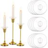Glasseam Trasparente Anello Portacandele,Portacandele In Vetro Bobeche Set Di 12, Protettore Per Candele Rotonde Per Portacandele Di Natale, Candeliere Portacandele Bobeche Per Centrotavola