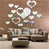 LEZED 16 Pollici Adesivo Murale,Pareti 3D Specchio Stickers,Adesivi Cuore Murali Specchi Acrilici,Adesivo Murale Specchio Fai Da Te per Decorazione Sfondo Camera Da Letto,Bagno,Camera,Soggiorno