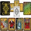 Smoostart olografico 78 tarocchi con guida, mazzo di tarocchi classici per principianti e giocatori professionisti Gioco di predizione del futuro Design dorato senza montatura