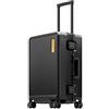 LEVEL8 Valigia, valigia da viaggio telaio in alluminio, valigie a mano Cabin con doppio TSA Suitcase Zipperless bagagli HeGent (56cm, 38L, Nero)