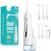 COSLUS C20 Idropulsore Dentale Portatile Senza Fili, 300 ML Irrigatore Idropulsore Ricaricabile Foppio Flusso Impermeabile IPX7 Water Orale Flosser Pulizia Denti Ideale per Viaggi a Casa Bianco