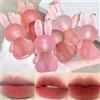 LuckNest 6 colori set rossetto liquido opaco, carino coniglio Lip Glaze 2 in 1 portachiavi Lip Gloss Lip Stain non Stick Cup lunga durata Lip Clay carino trucco labbra per le ragazze