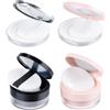 HAOTIAN-X 4 contenitori per polvere sfusa con 8 pennelli per cipria, HAOTIAN-X 20 g/5 g, ricaricabili, in plastica vuota, contenitore compatto, custodia portatile per cipria, per trucco fai da te con